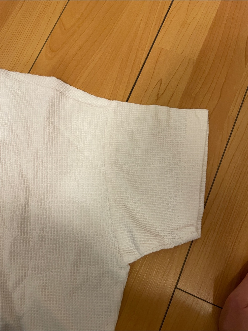 Madewell White Waffle-Knit Crew Tee - Picture 3 of 5